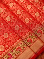 Red Katan Brocade Fancy Paithani Border Saree