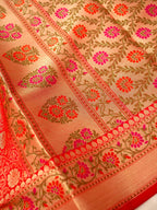 Red Katan Brocade Fancy Paithani Border Saree