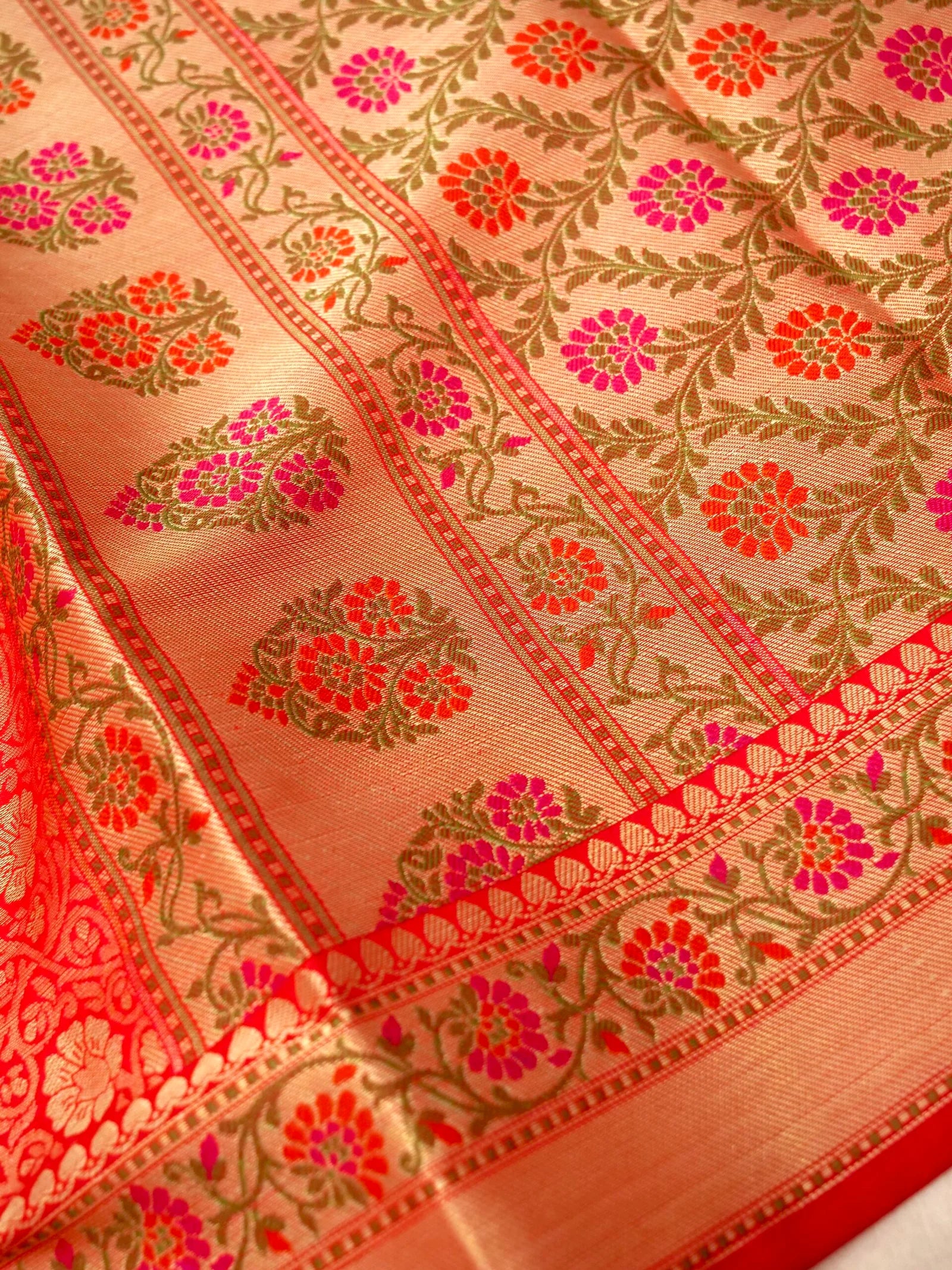 Red Katan Brocade Fancy Paithani Border Saree