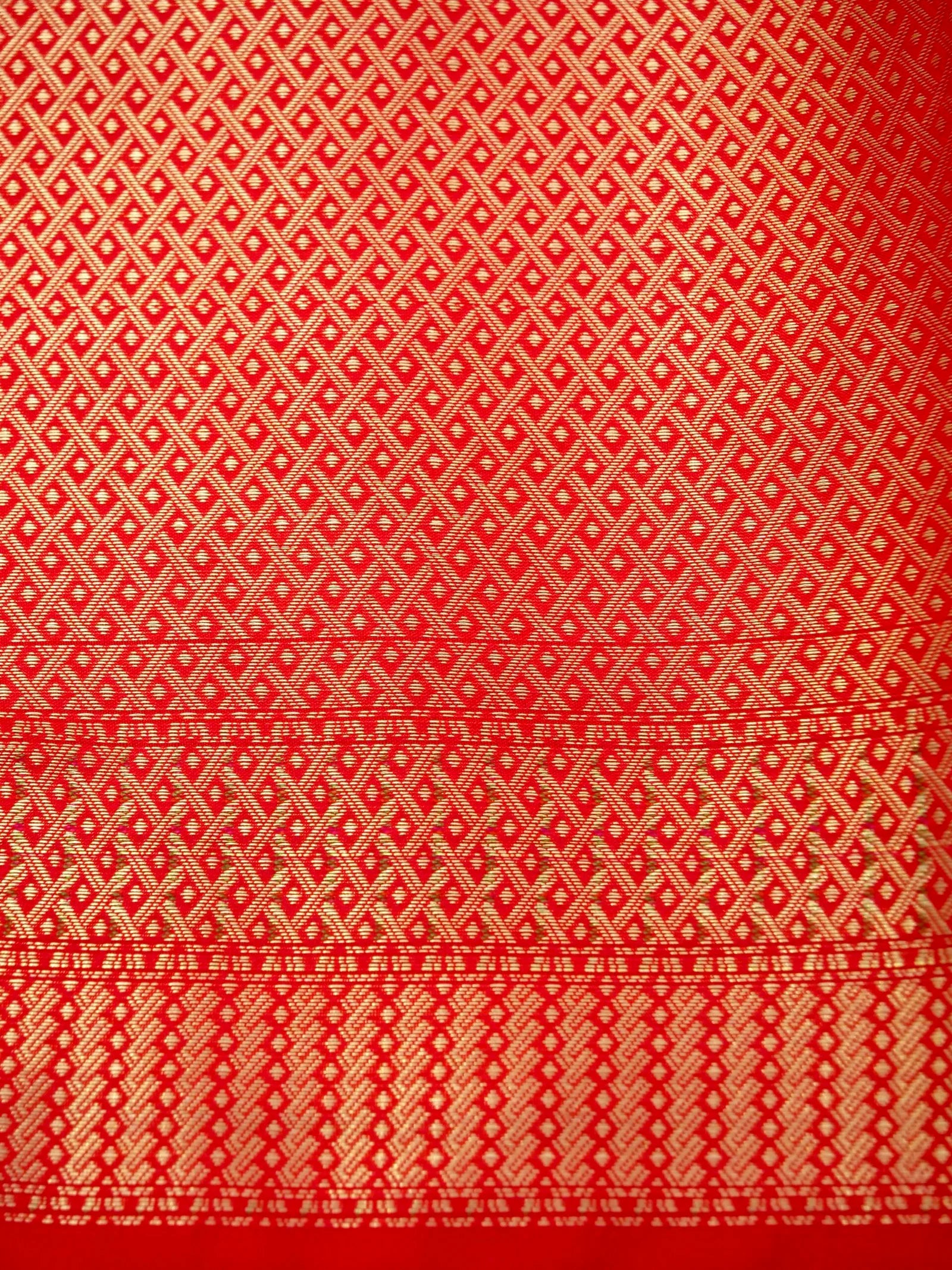 Red Katan Brocade Fancy Paithani Border Saree