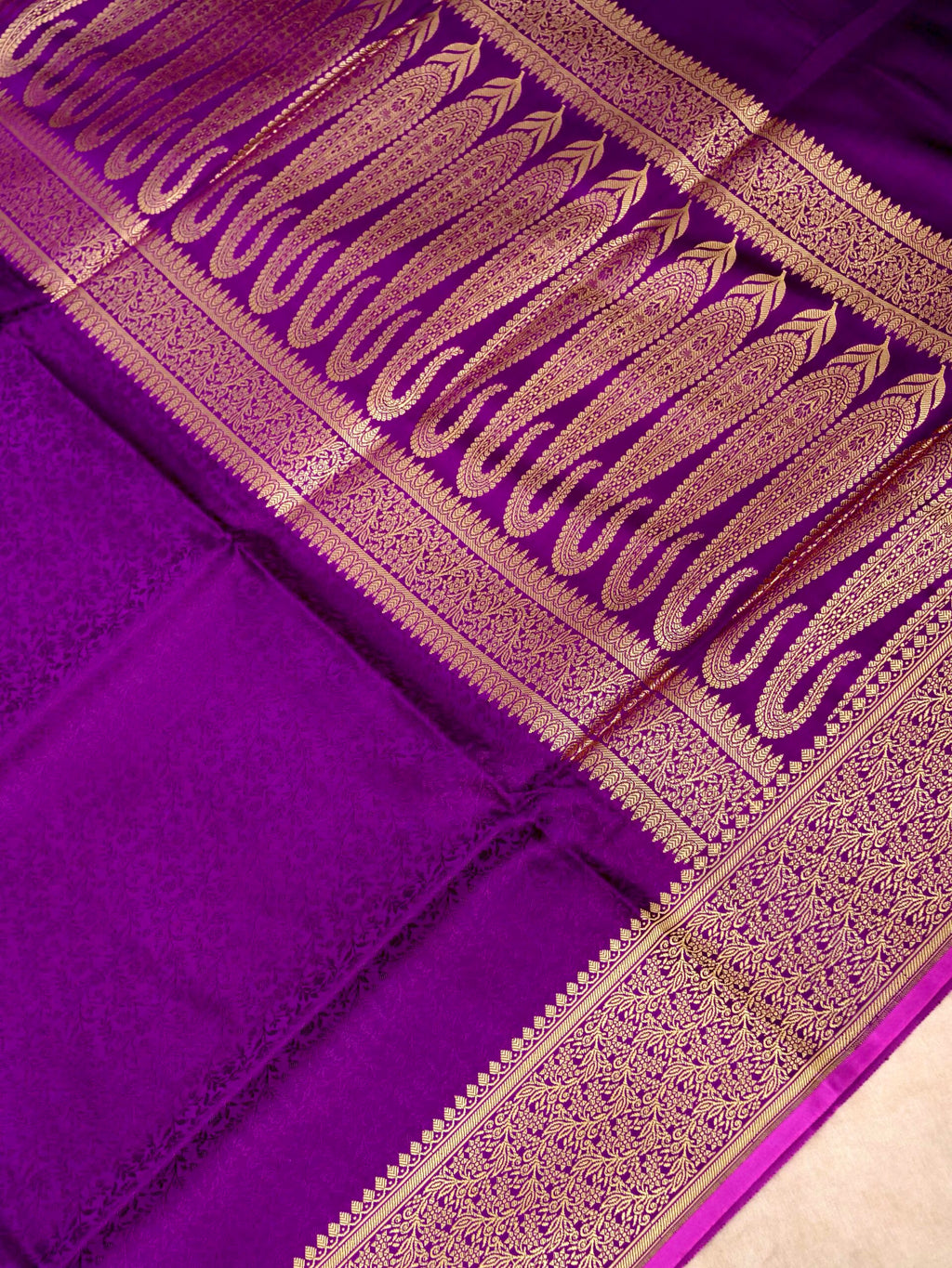 Magenta Tanchui Satin Handloom Kadhuwa Saree