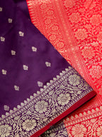Purple Banarasi Silk Buti Saree