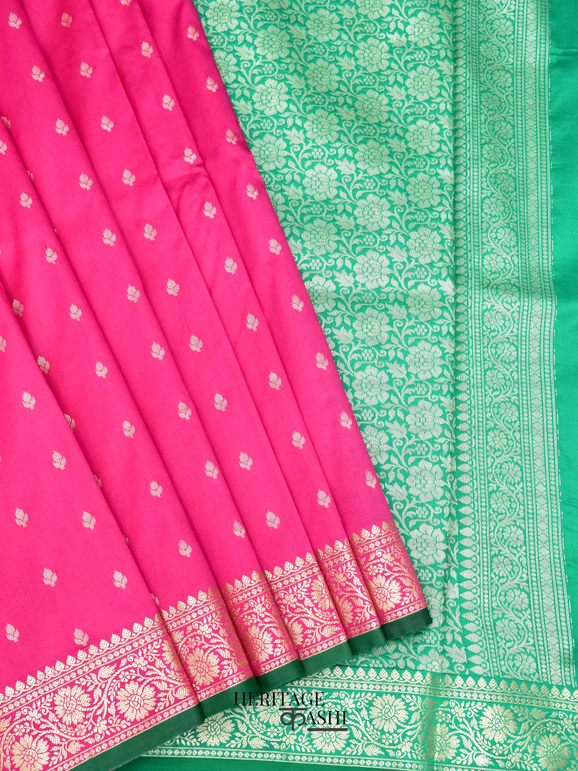 Pink Banarasi Silk Buti Saree