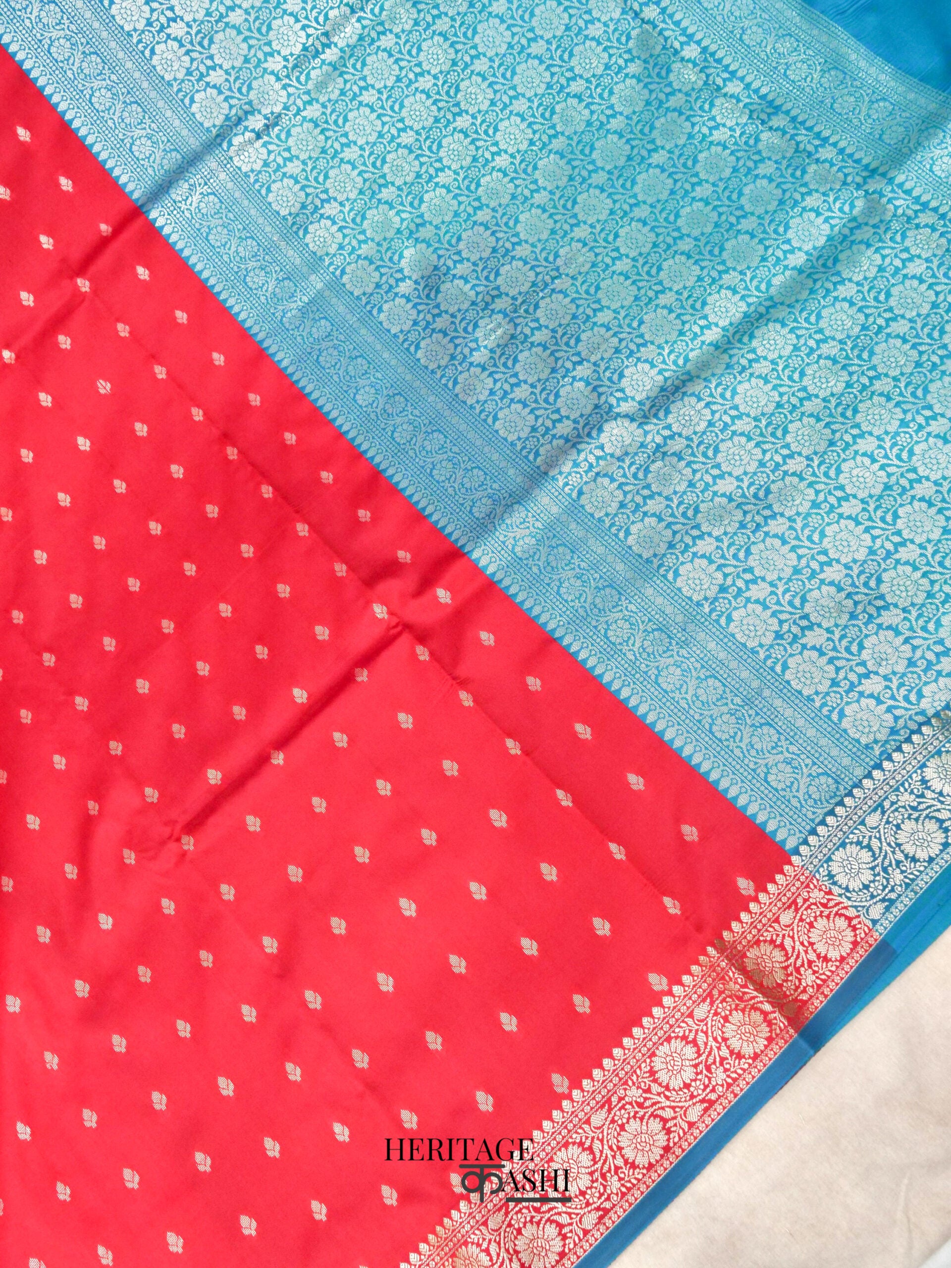 Red Banarasi Silk Buti Saree