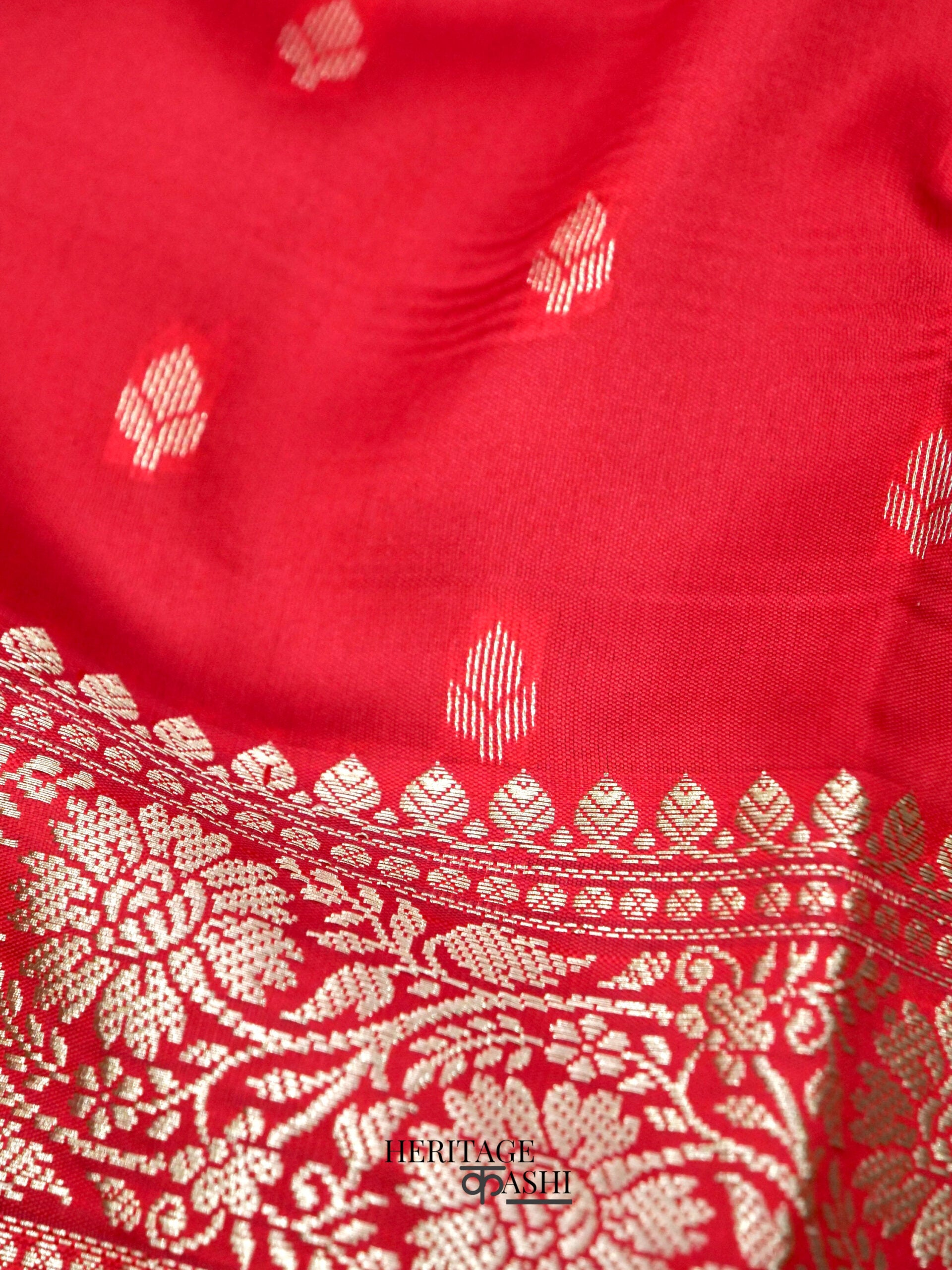 Red Banarasi Silk Buti Saree