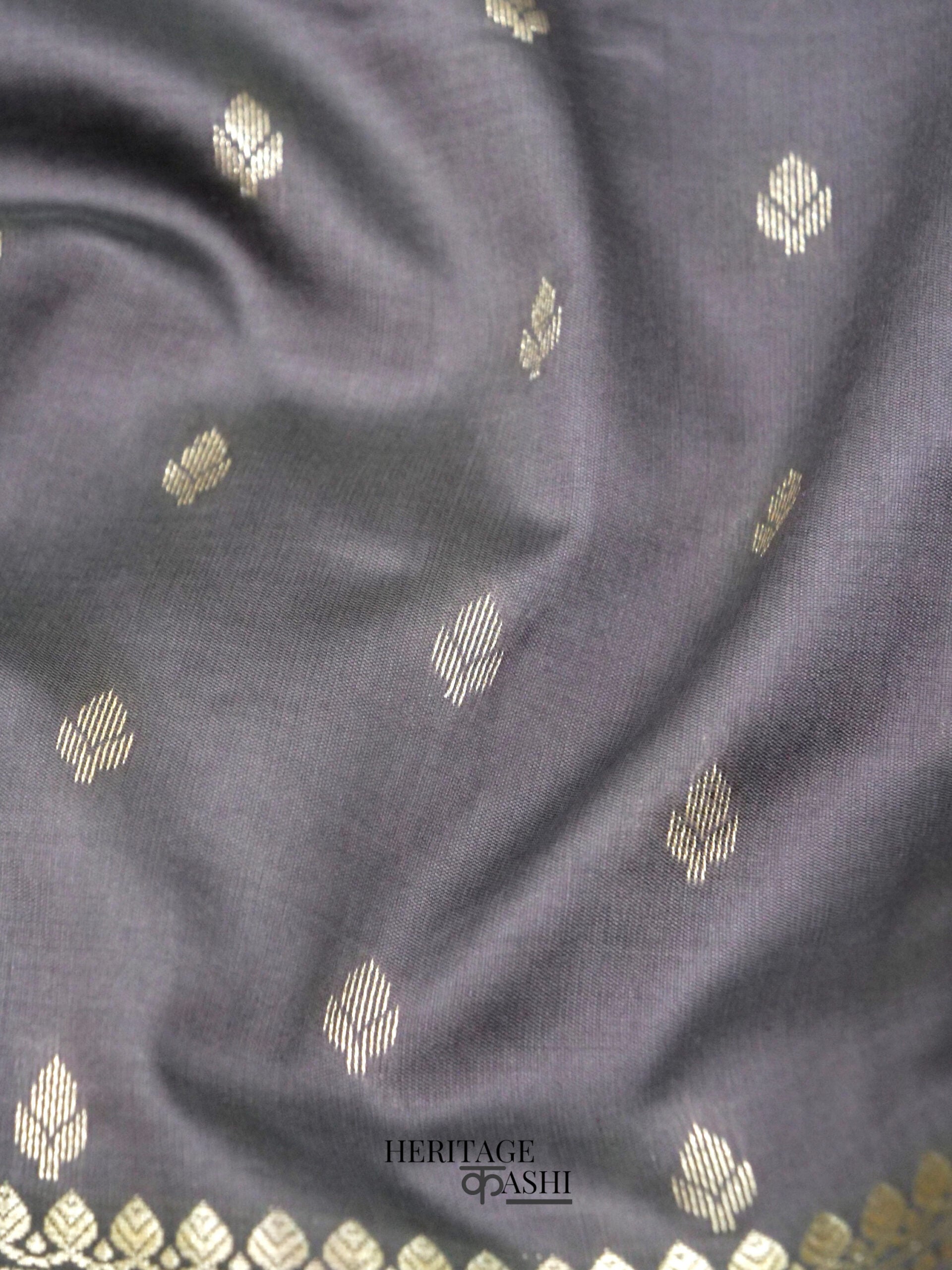 Grey Banarasi Silk Buti Saree