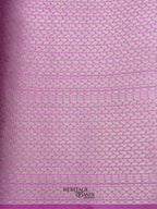 Lavender Colour Warm Silk Big Silver Fancy Carry Buta Saree