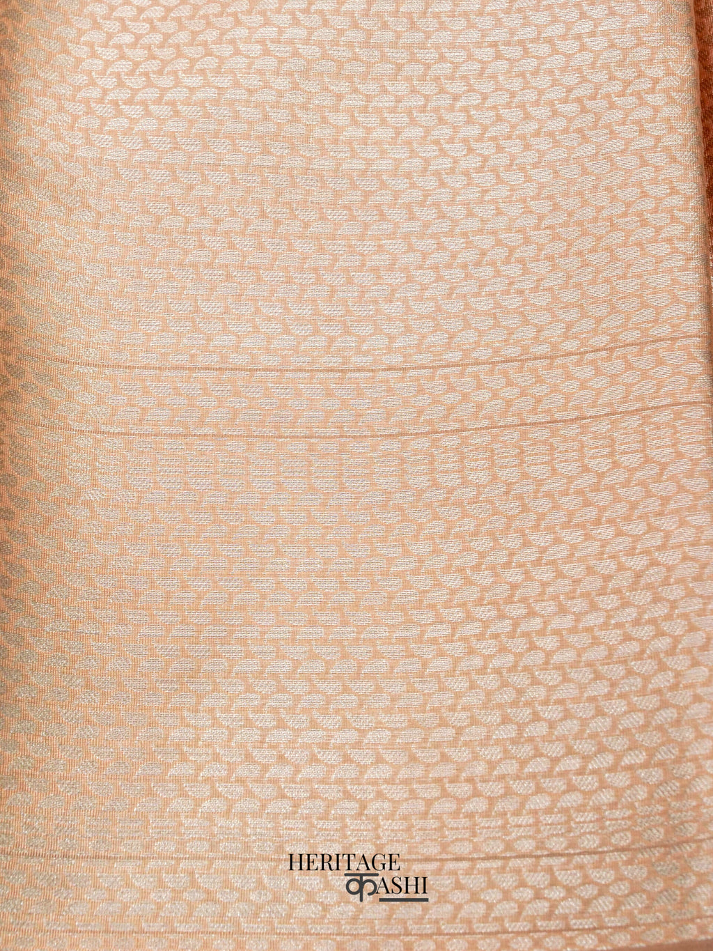 Peach Warm Silk Big Silver Fancy Carry Buta Saree