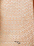 Peach Warm Silk Big Silver Fancy Carry Buta Saree