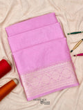 Baby Pink Warm Silk Plain Saree