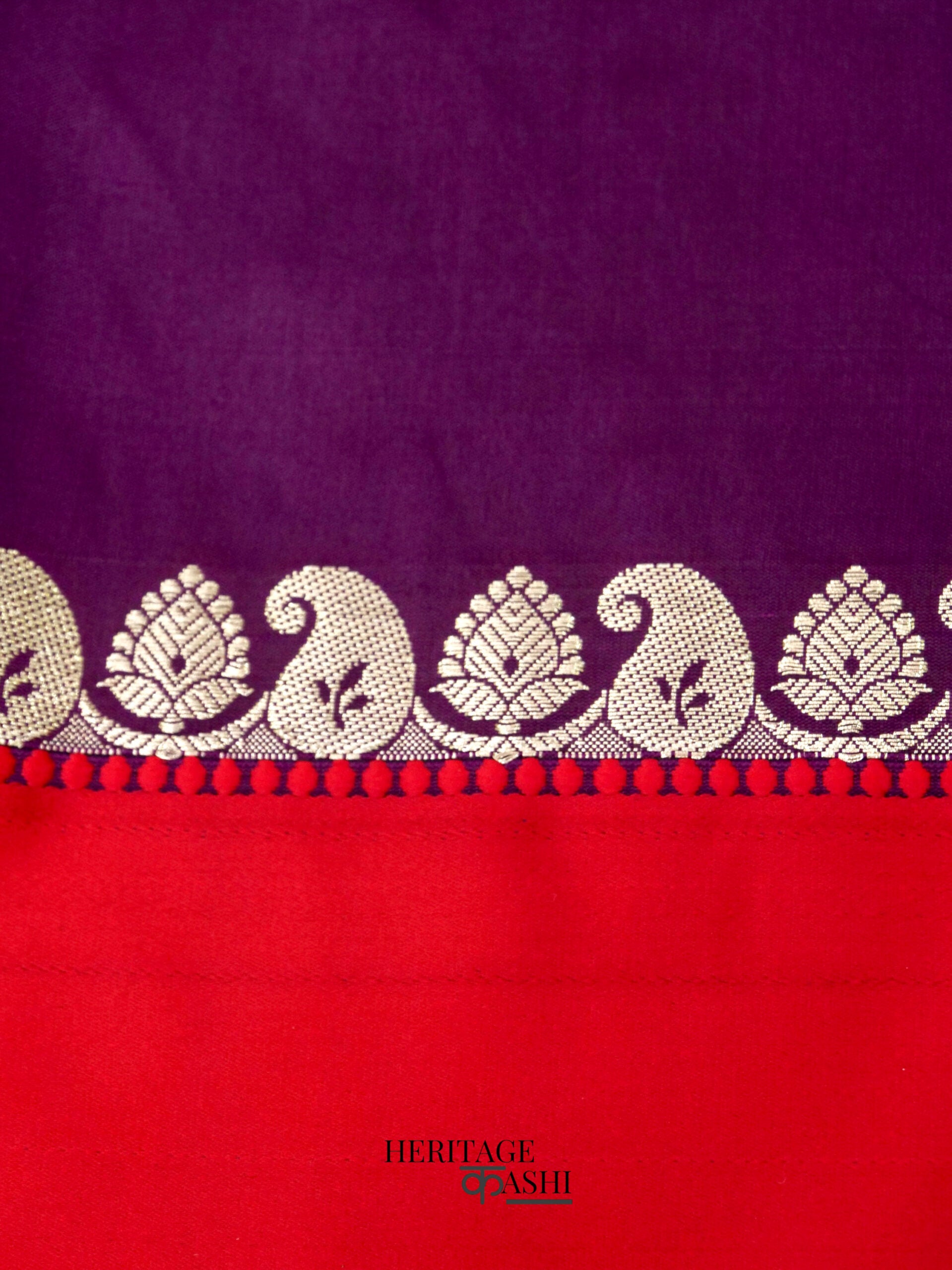 Purple Banarasi Satin Silk Allover Zari Buti Saree