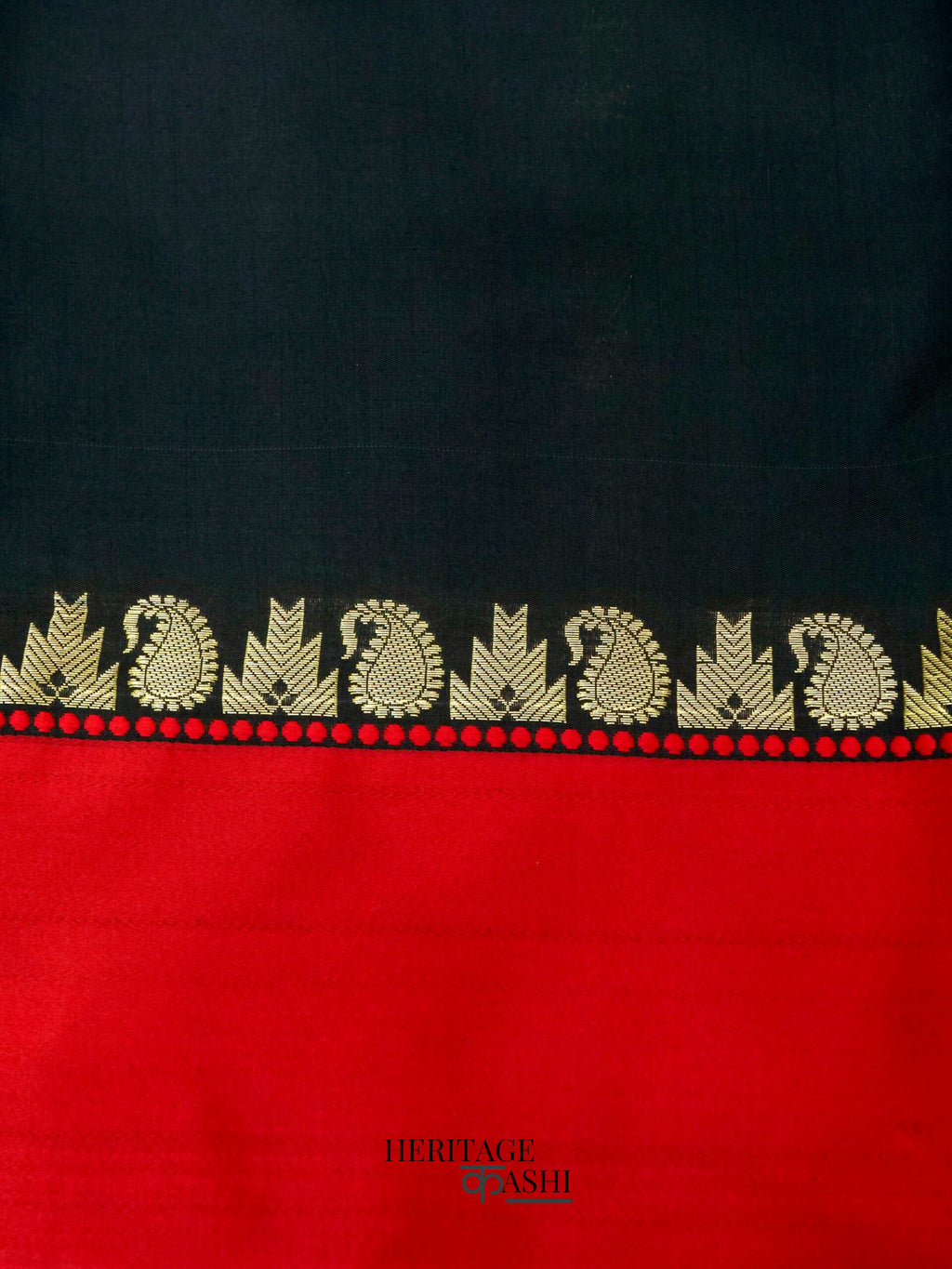 Black Banarasi Satin Silk Allover Zari Buti Saree