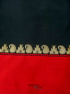 Black Banarasi Satin Silk Allover Zari Buti Saree