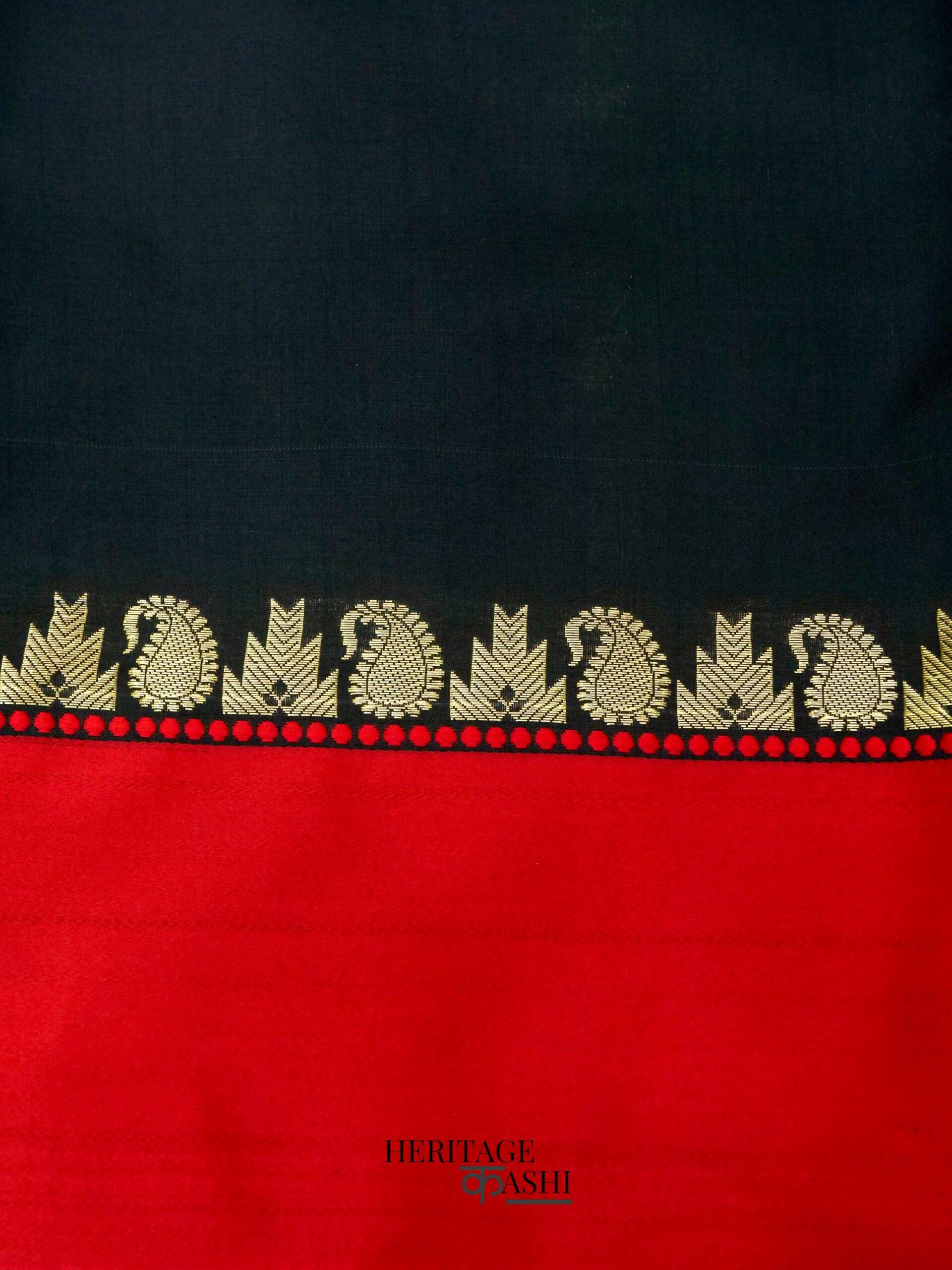 Black Banarasi Satin Silk Allover Zari Buti Saree
