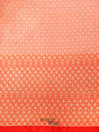 Pinky Orange Katan Floral Motif Ghatchola Designer Saree