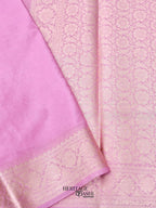 Baby Pink Warm Silk Plain Saree