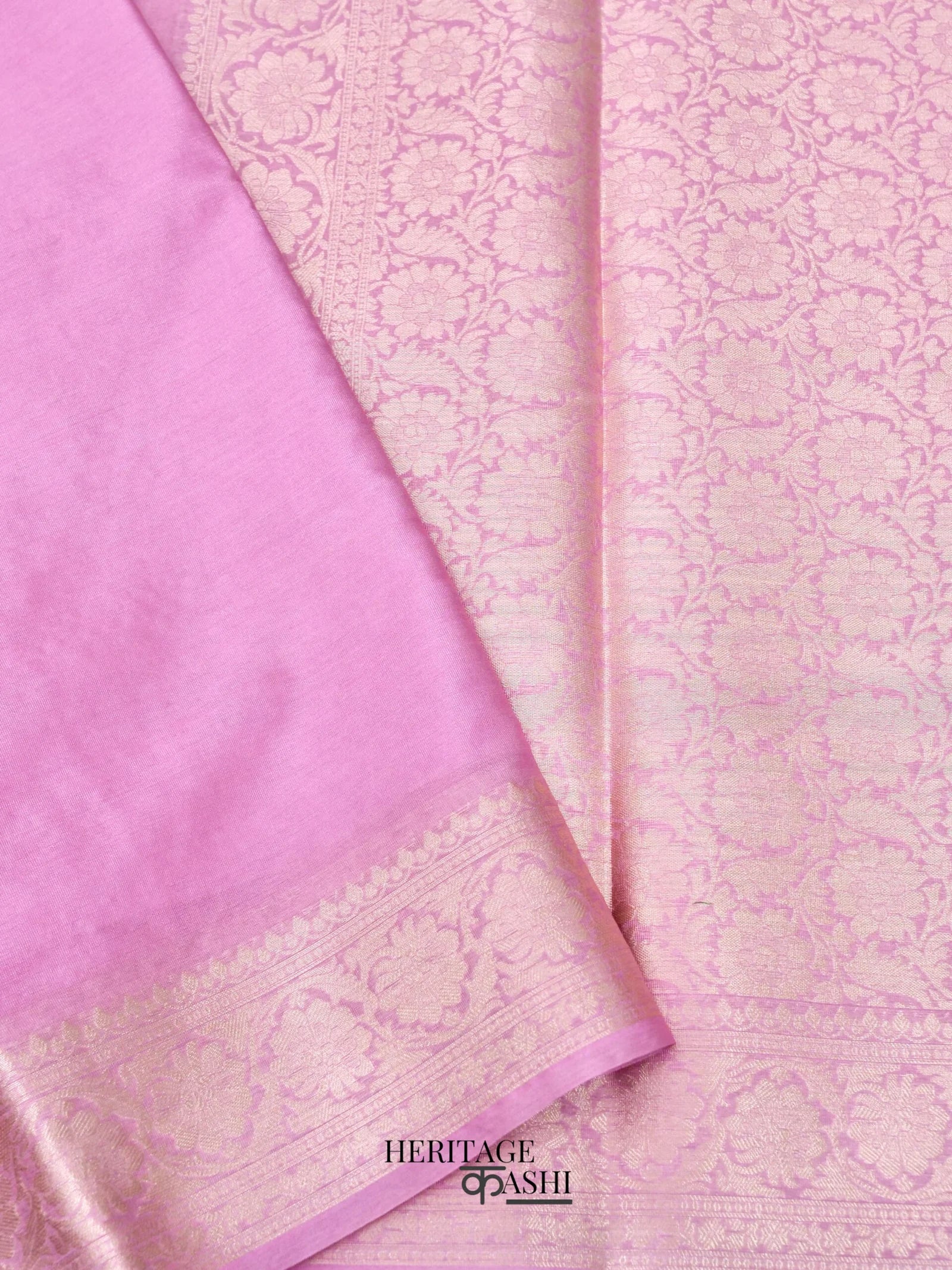 Baby Pink Warm Silk Plain Saree