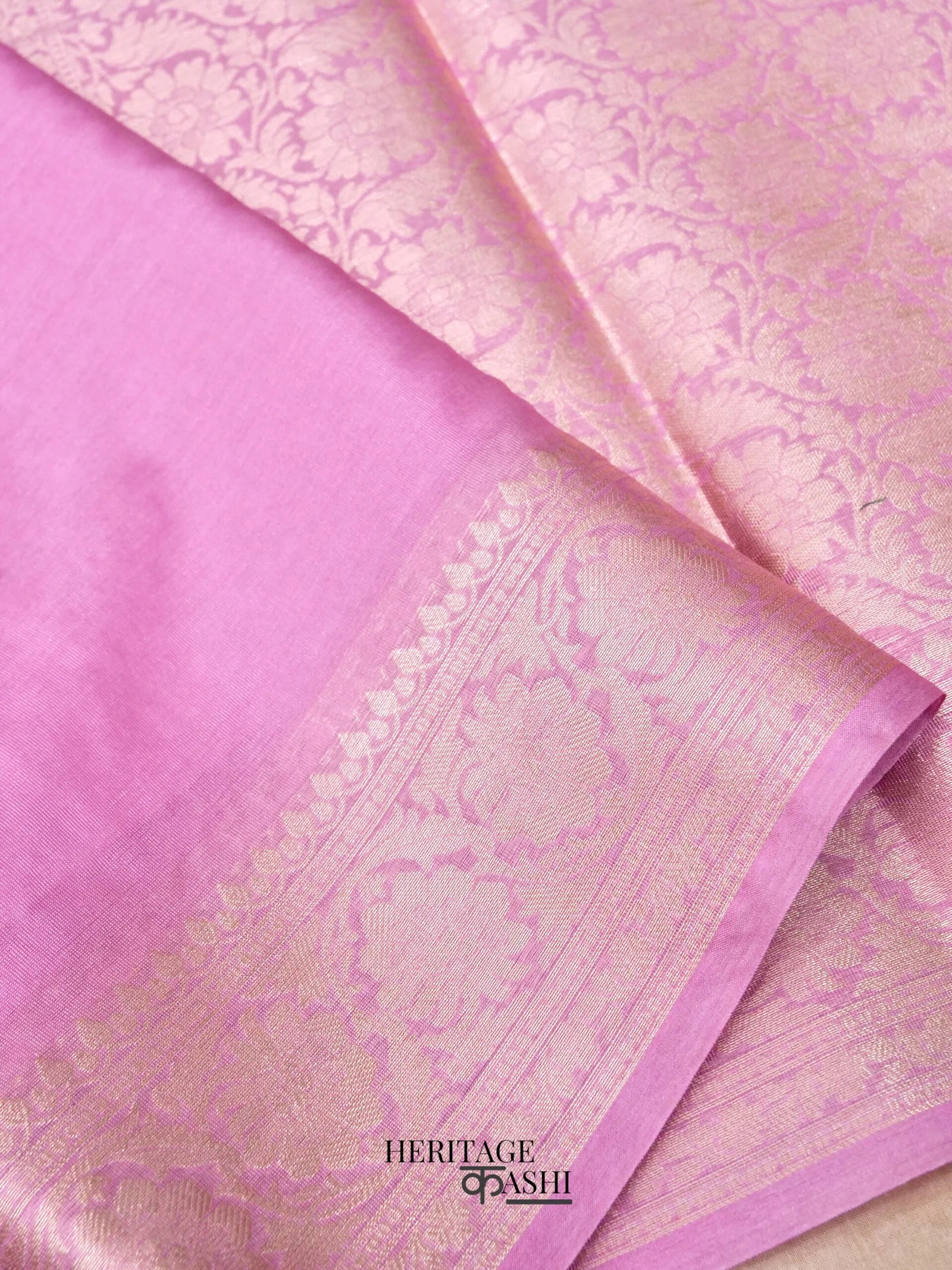 Baby Pink Warm Silk Plain Saree