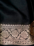 Black Warm Silk Plain Saree