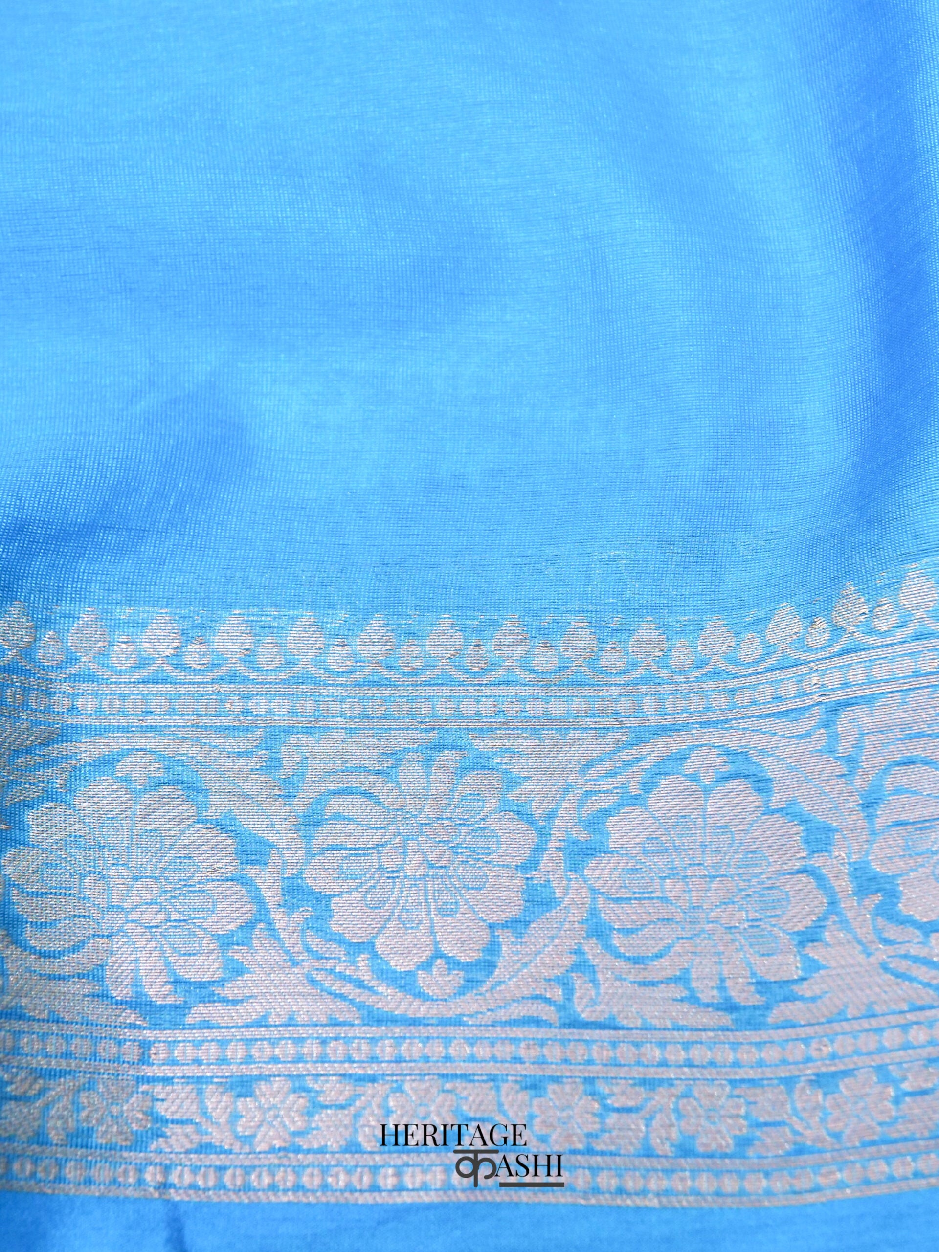 Light Blue Warm Silk Plain Saree