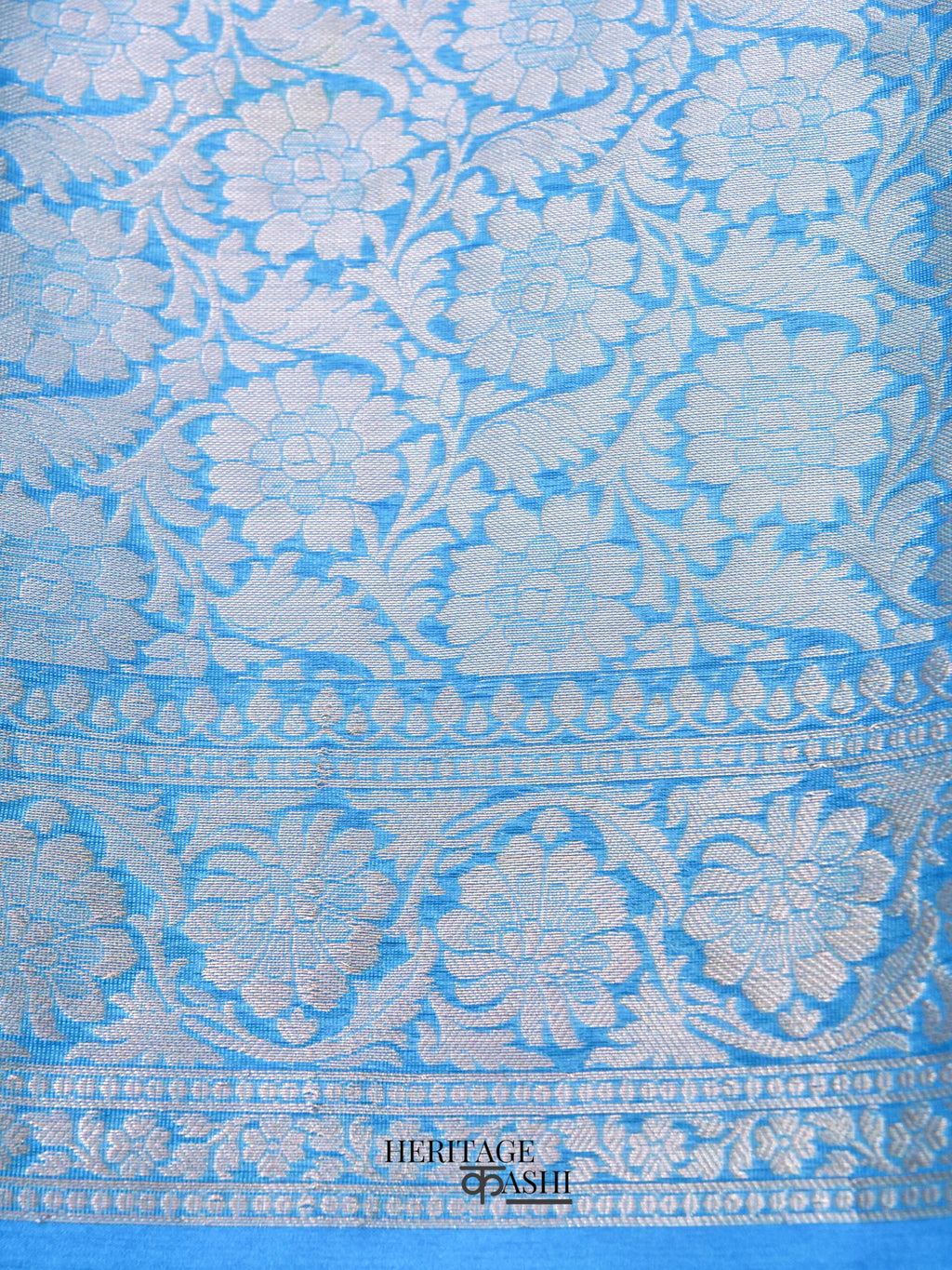 Light Blue Warm Silk Plain Saree