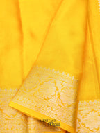 Yellow Warm Silk Plain Saree