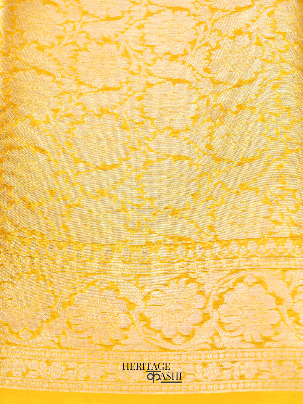 Yellow Warm Silk Plain Saree