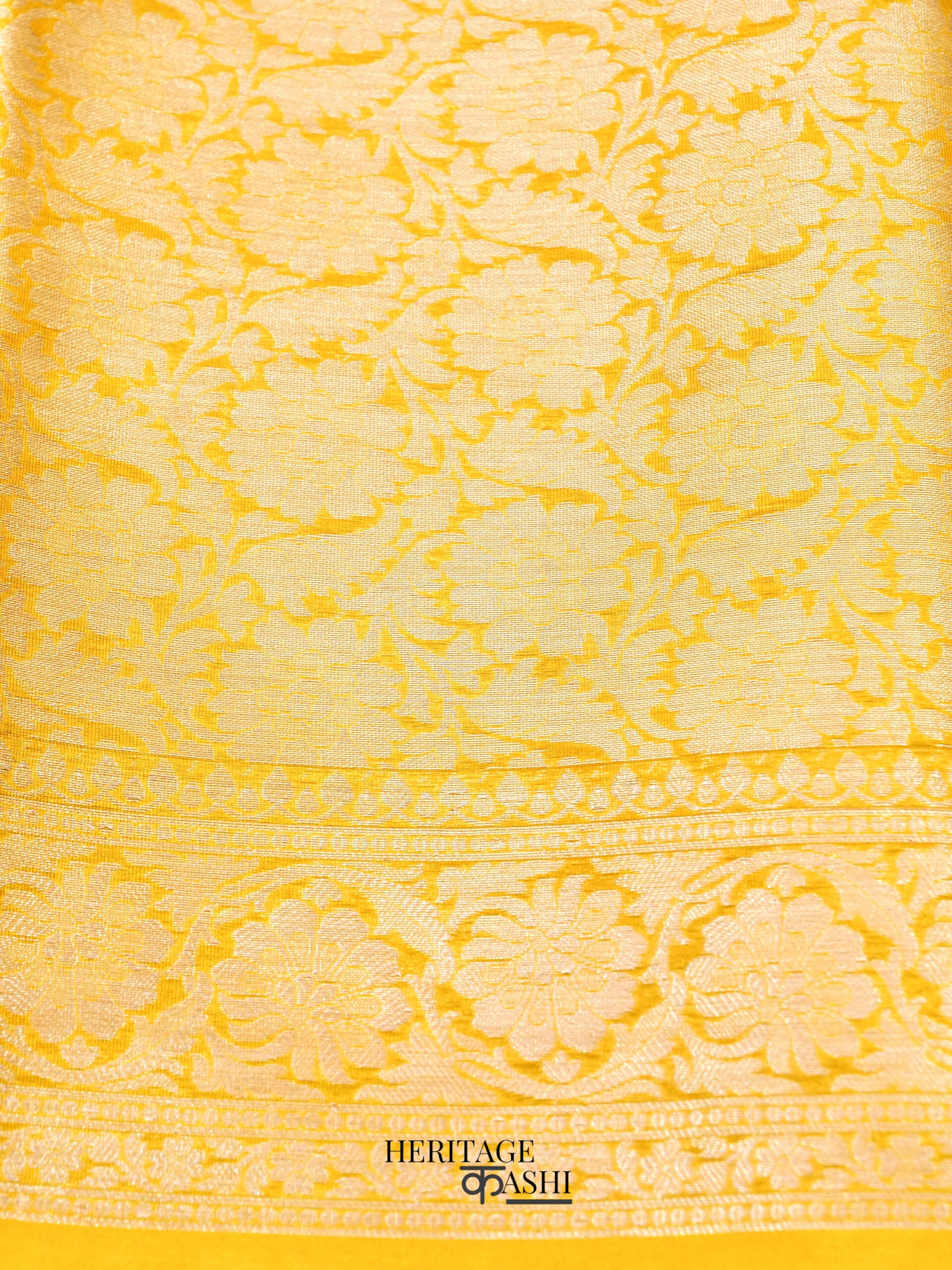 Yellow Warm Silk Plain Saree