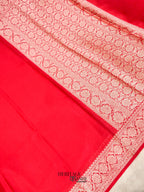 Red Warm Silk Plain Saree