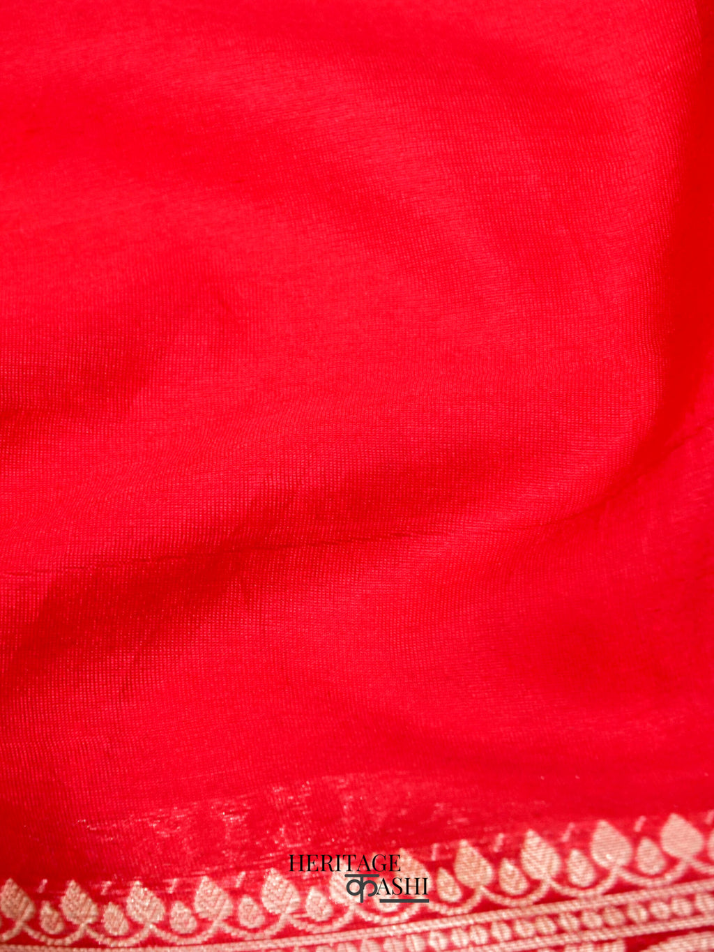 Red Warm Silk Plain Saree