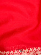 Red Warm Silk Plain Saree