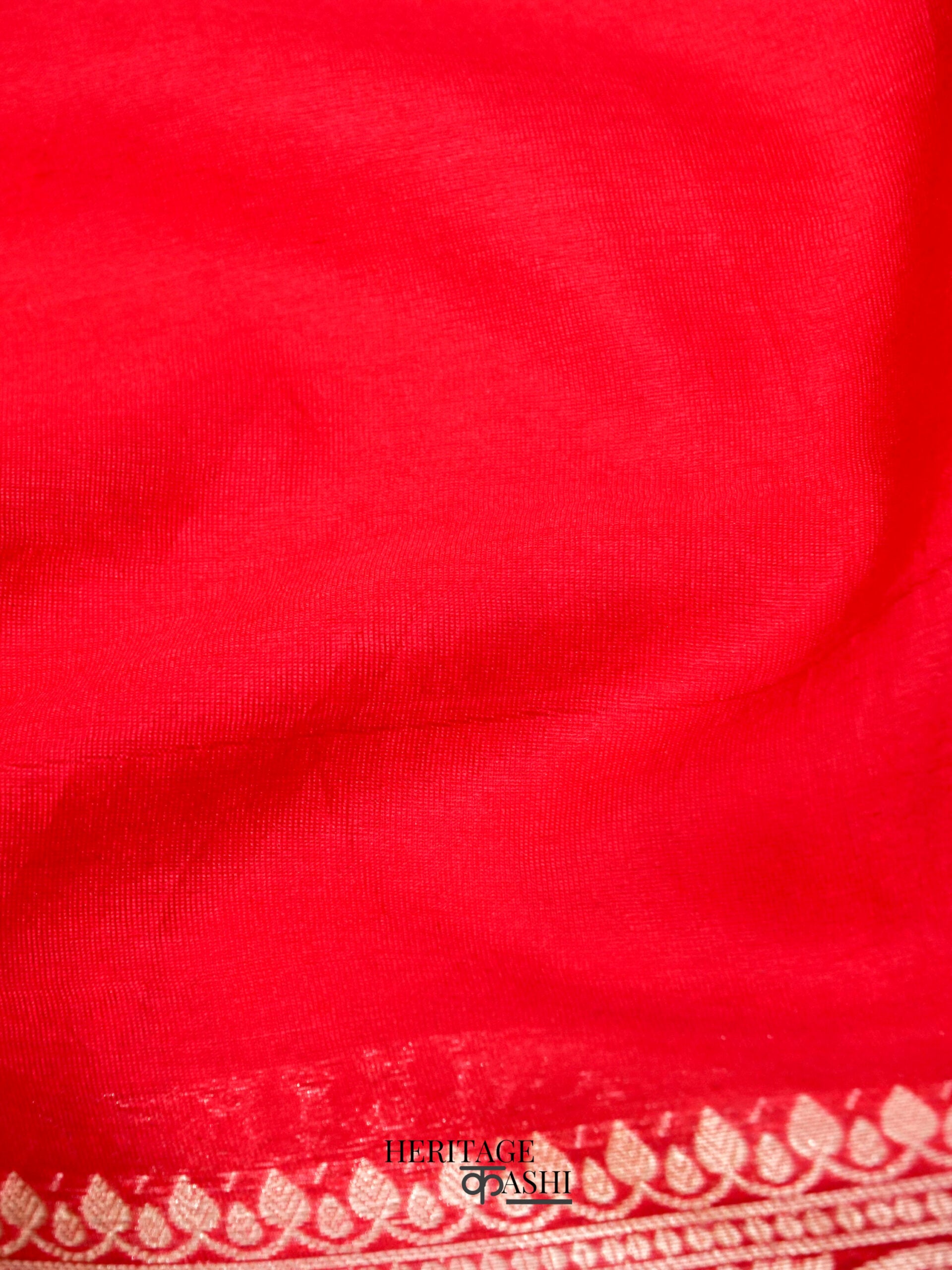 Red Warm Silk Plain Saree