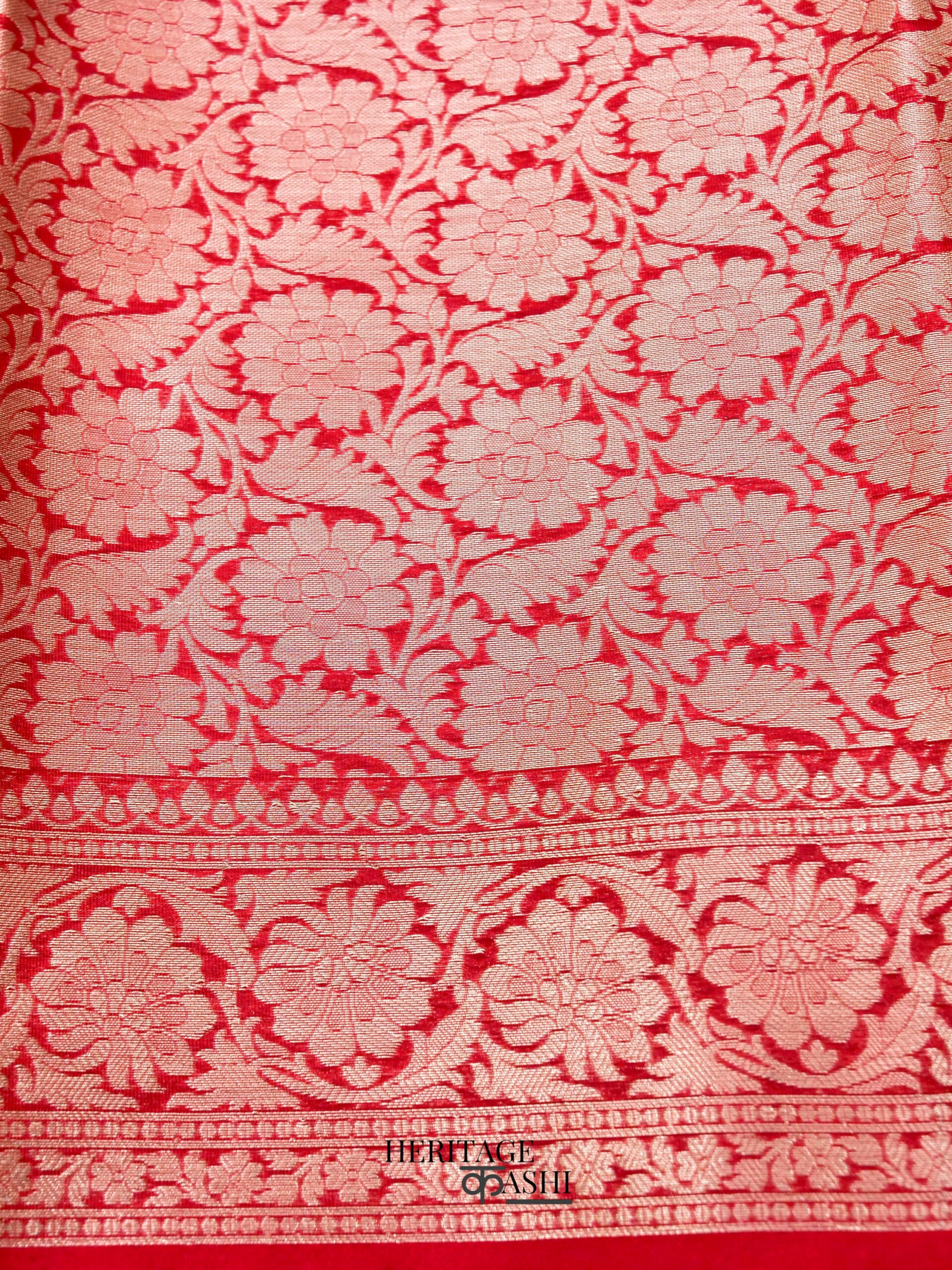 Red Warm Silk Plain Saree