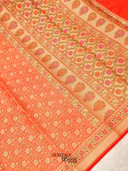 Orange Katan Brocade Fancy Paithani Border Saree