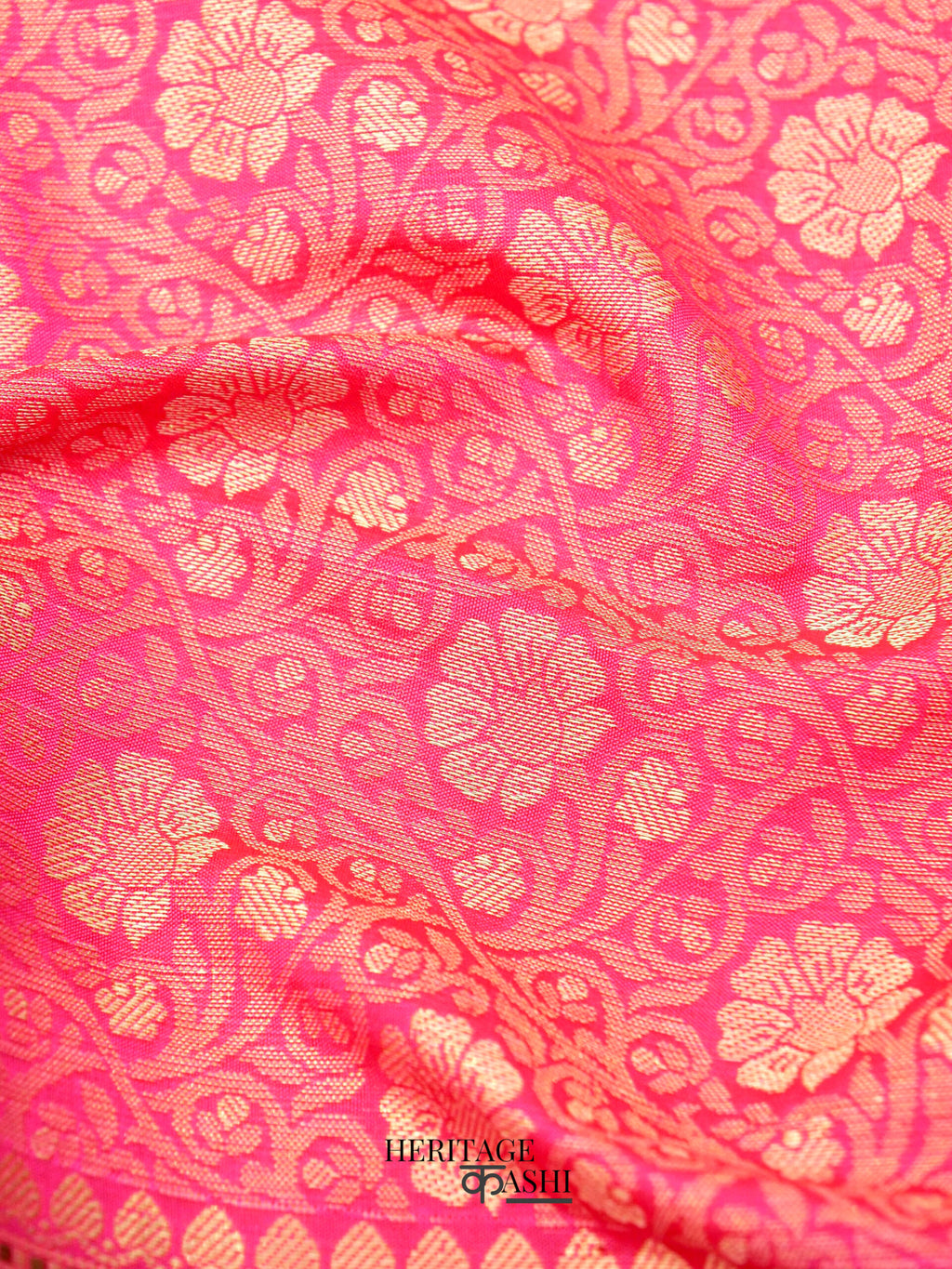 Rani Pink Katan Brocade Fancy Paithani Border Saree