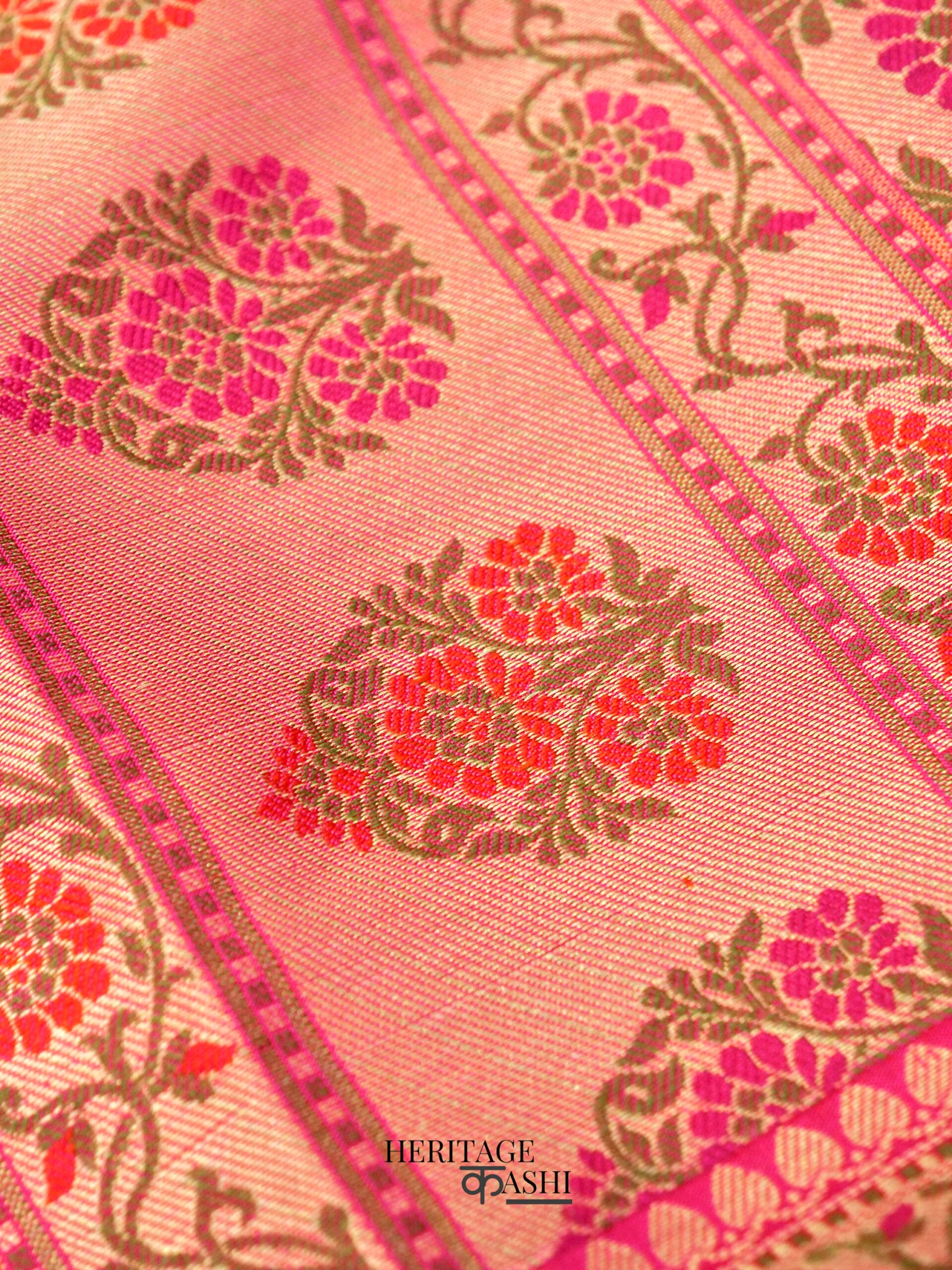 Rani Pink Katan Brocade Fancy Paithani Border Saree