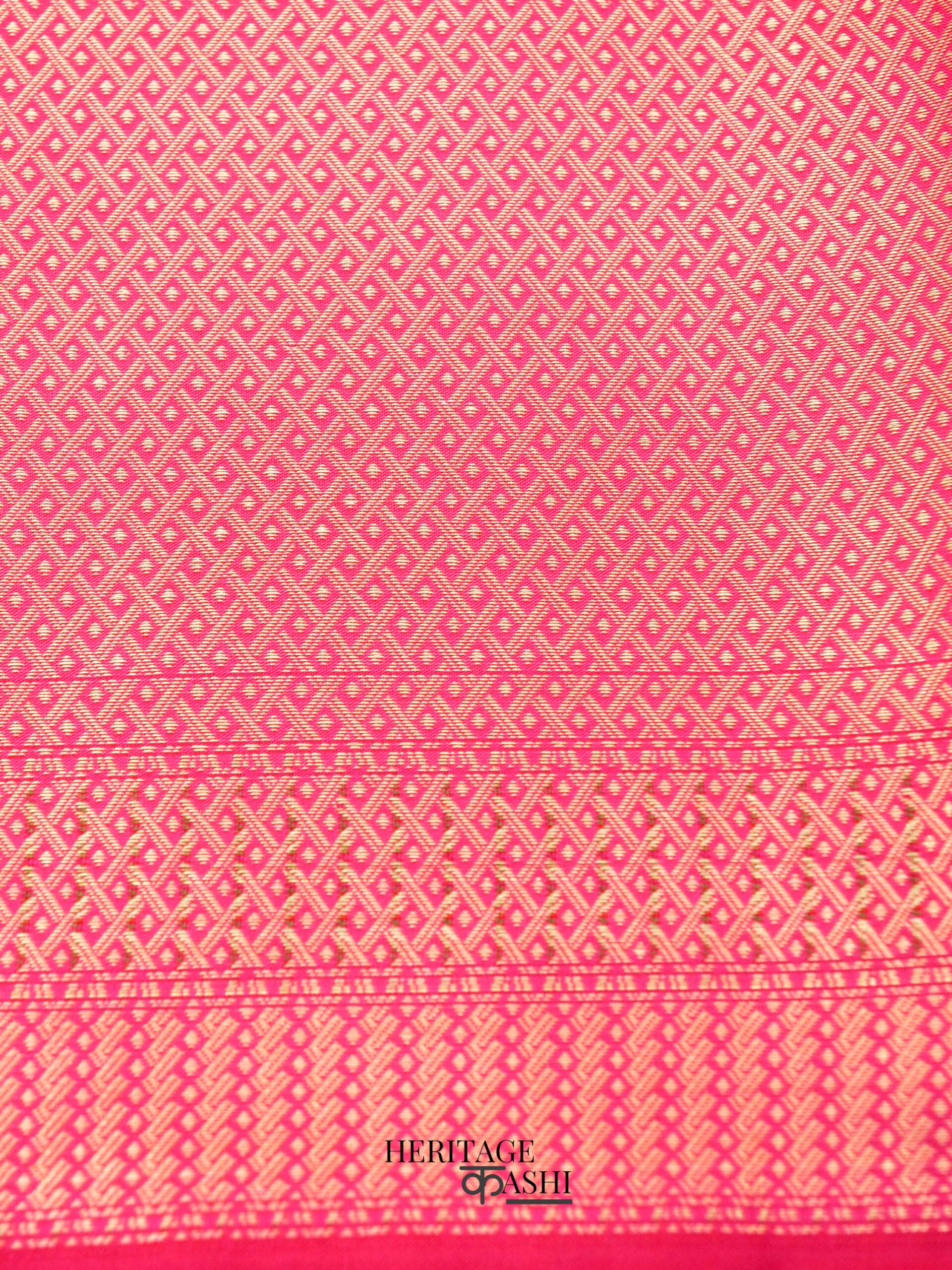 Rani Pink Katan Brocade Fancy Paithani Border Saree