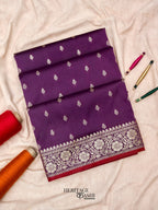 Purple Banarasi Silk Buti Saree