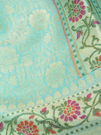 Sea Green Katan Brocade Fancy Paithani Border Saree