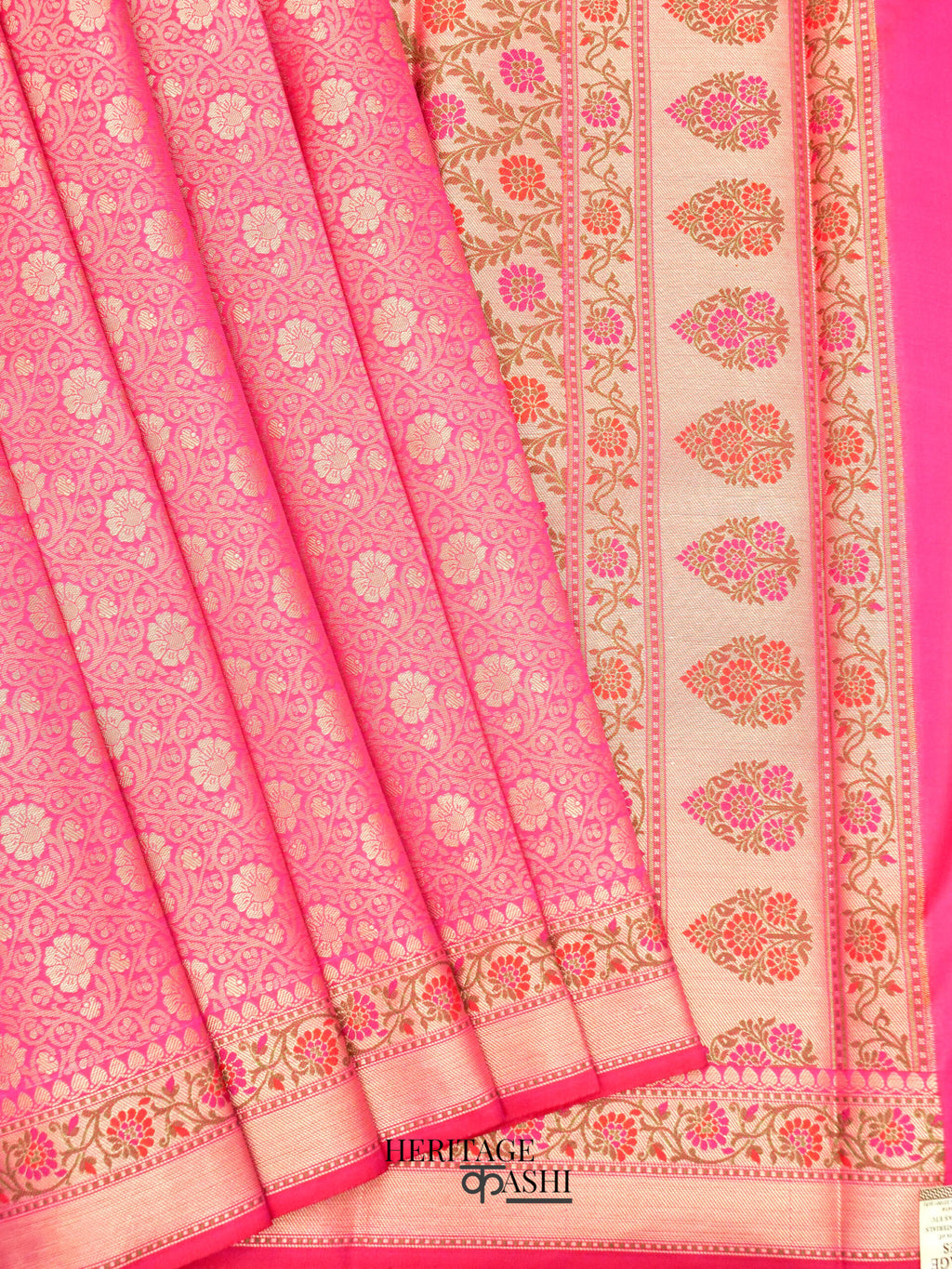 Rani Pink Katan Brocade Fancy Paithani Border Saree