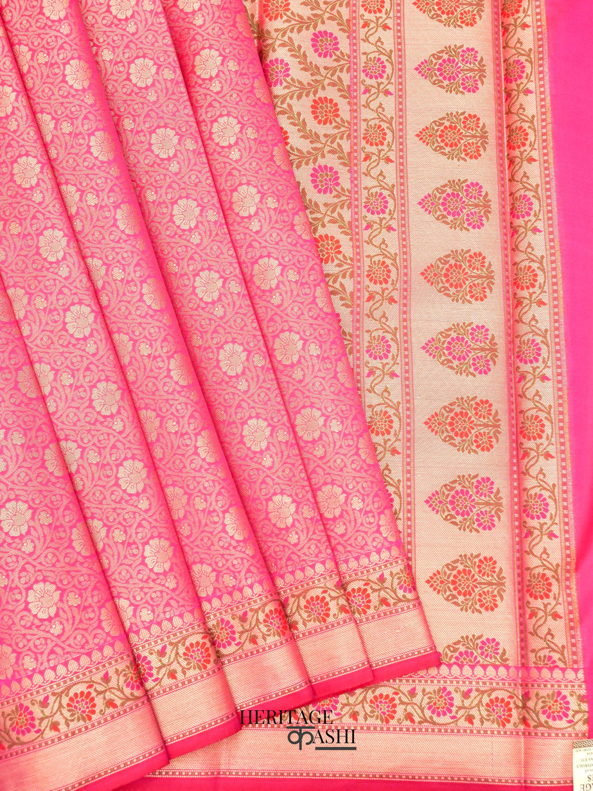 Rani Pink Katan Brocade Fancy Paithani Border Saree