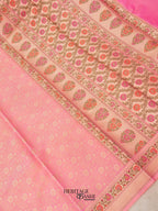 Baby Pink Katan Brocade Fancy Paithani Border Saree