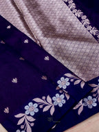 Purple Mango Silk Banarasi Jaal Border Saree