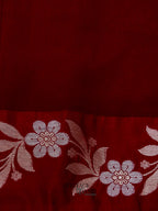 Blood Red Mango Silk Banarasi Jaal Border Saree