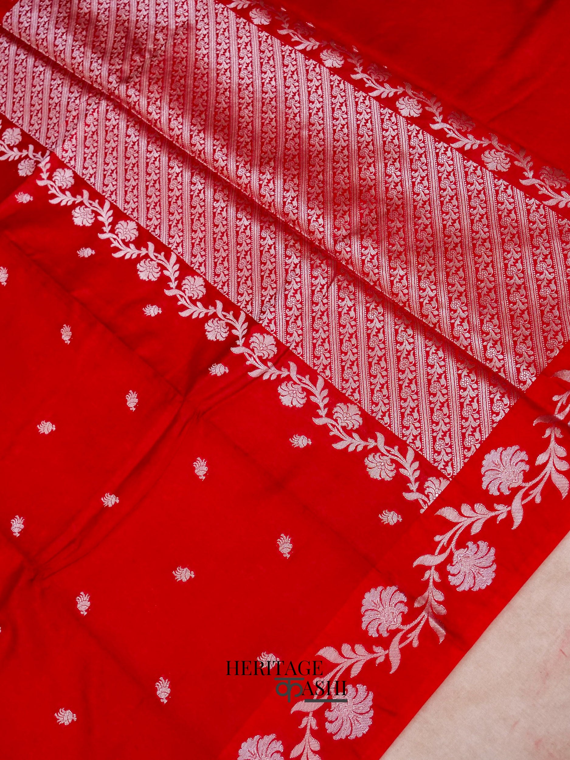 Red Mango Silk Banarasi Jaal Border Saree