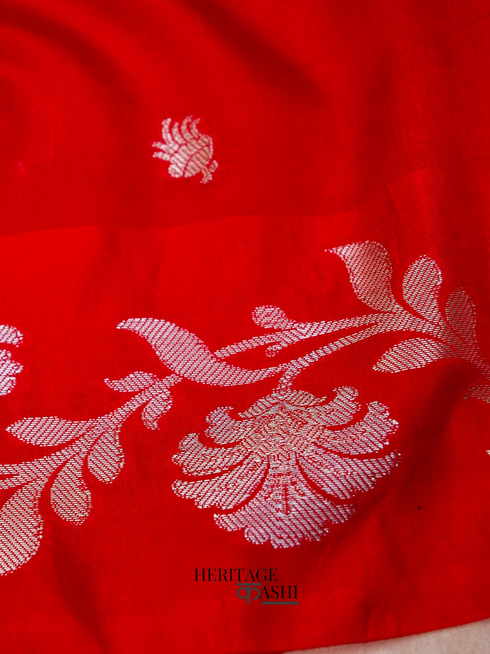 Red Mango Silk Banarasi Jaal Border Saree