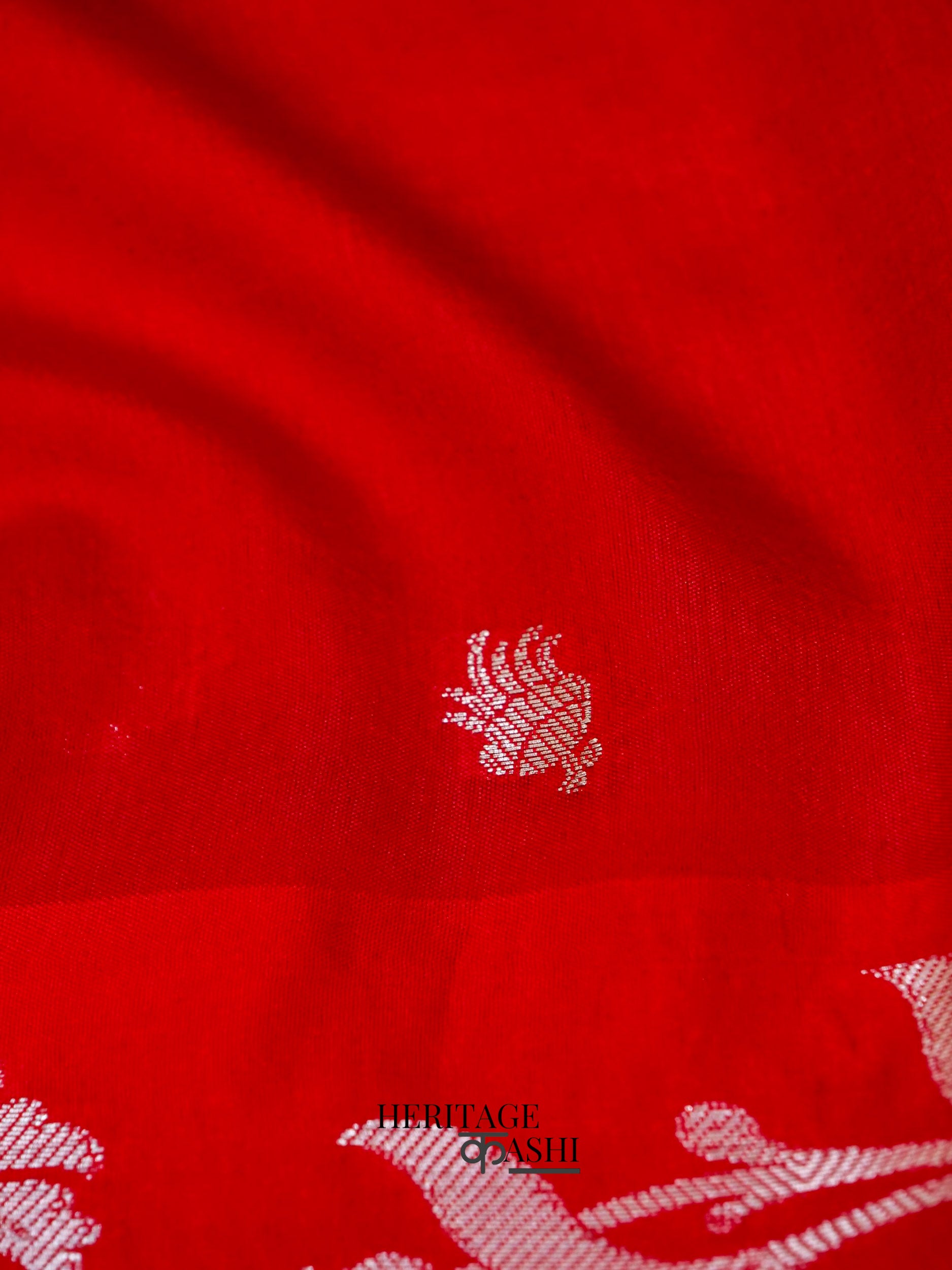 Red Mango Silk Banarasi Jaal Border Saree