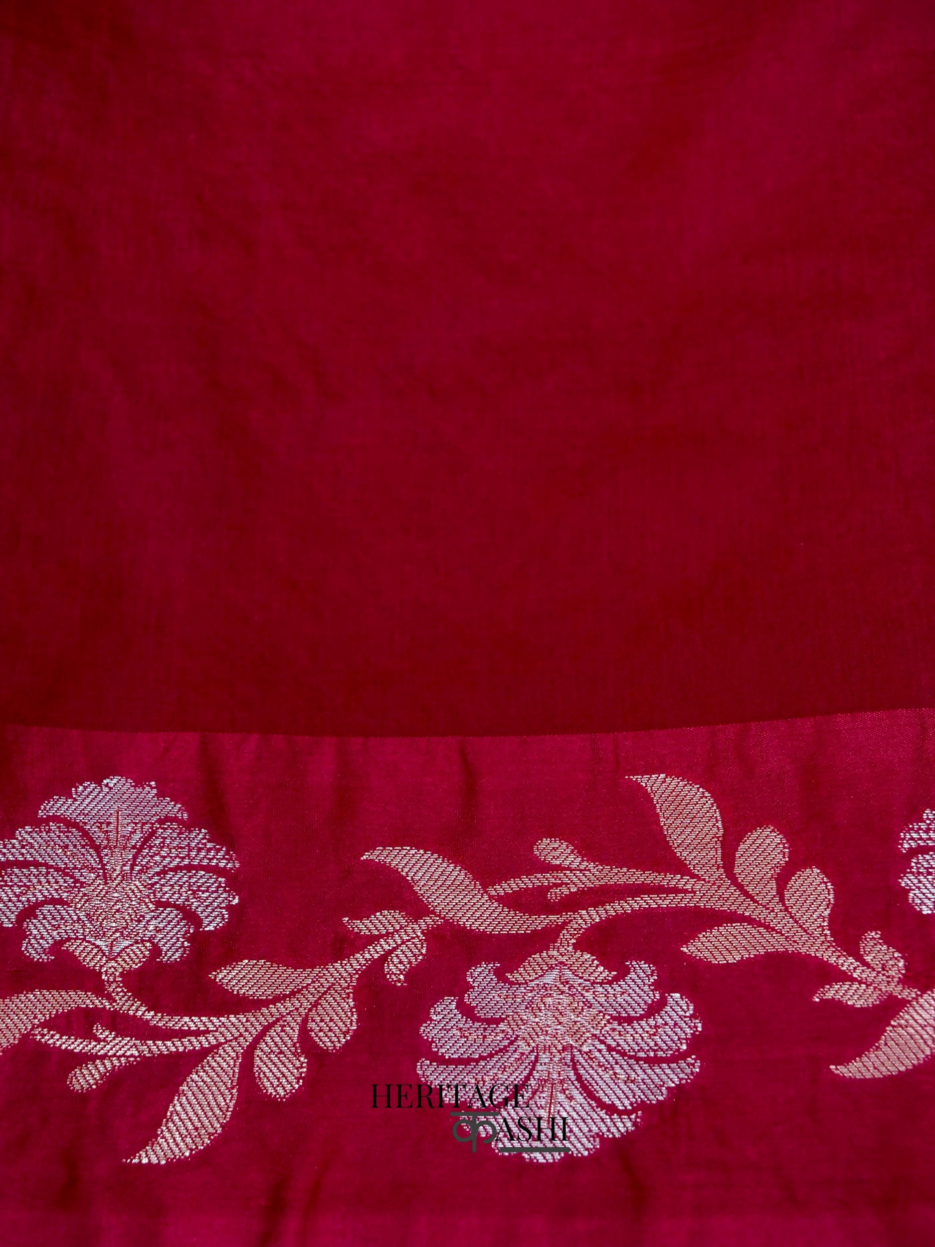 Wine Red Mango Silk Banarasi Jaal Border Saree