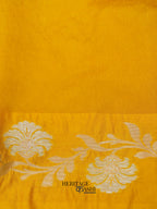 Yellow Mango Silk Banarasi Jaal Border Saree