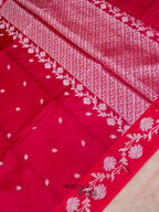 Pink Mango Silk Banarasi Jaal Border Saree
